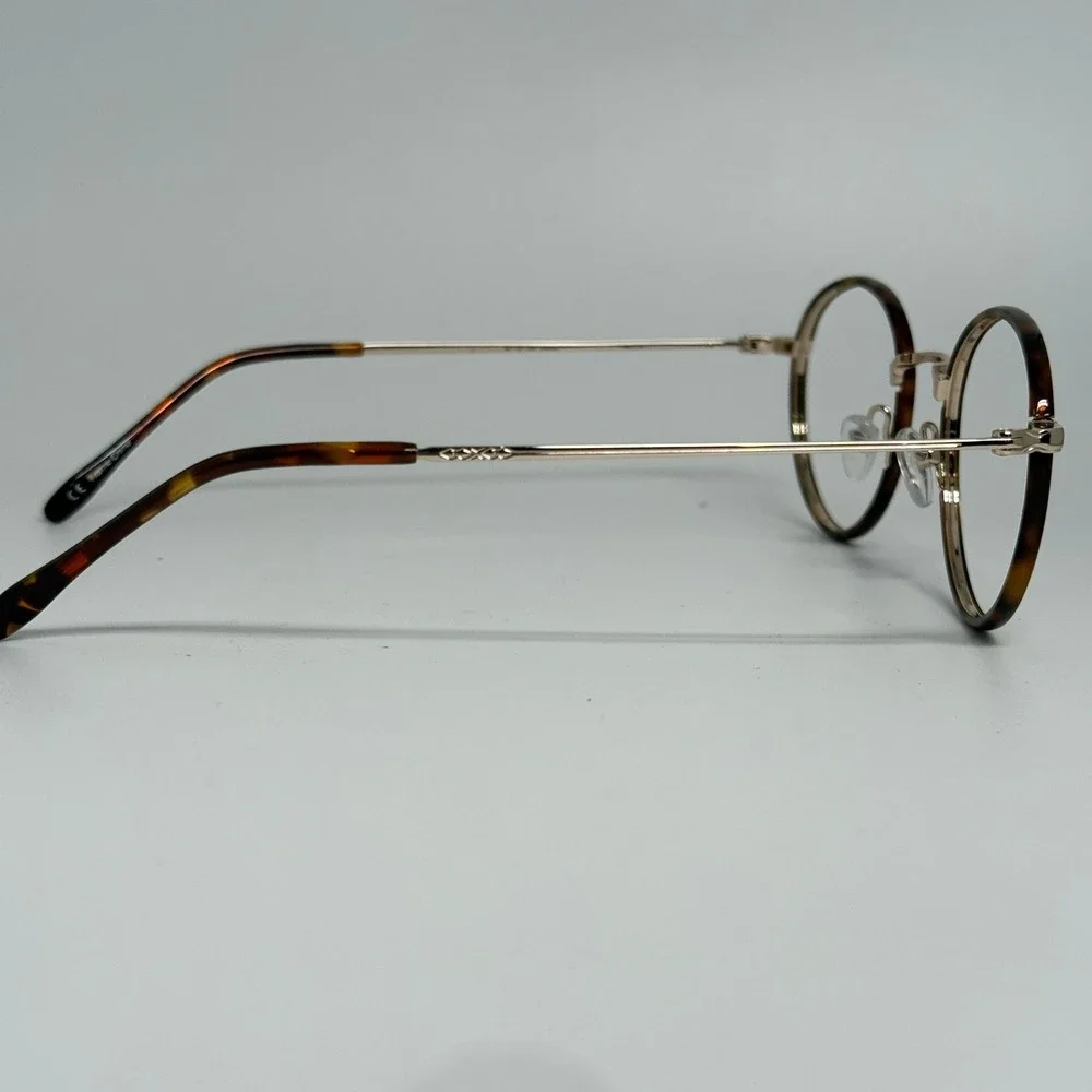 Hinge SAAZ Lager Eyeglass Frames‎ Gold Tortoise Round 50-19-140 Eyewear Glasses
